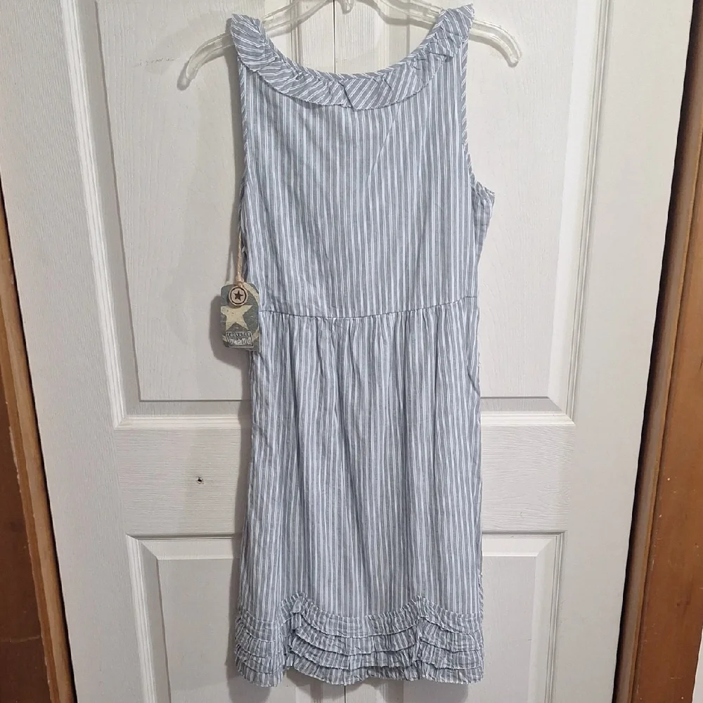 Converse One Star Lined Cotton Tank Dress-6-Gray White Stripes Ruffles-Target